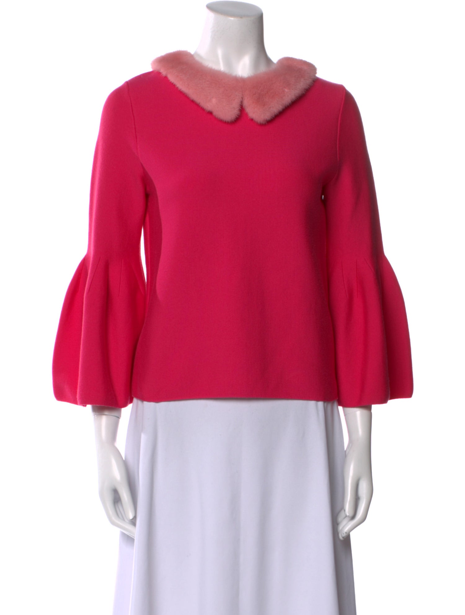 Carolina Herrera Mink Cowl Neck Sweatshirt