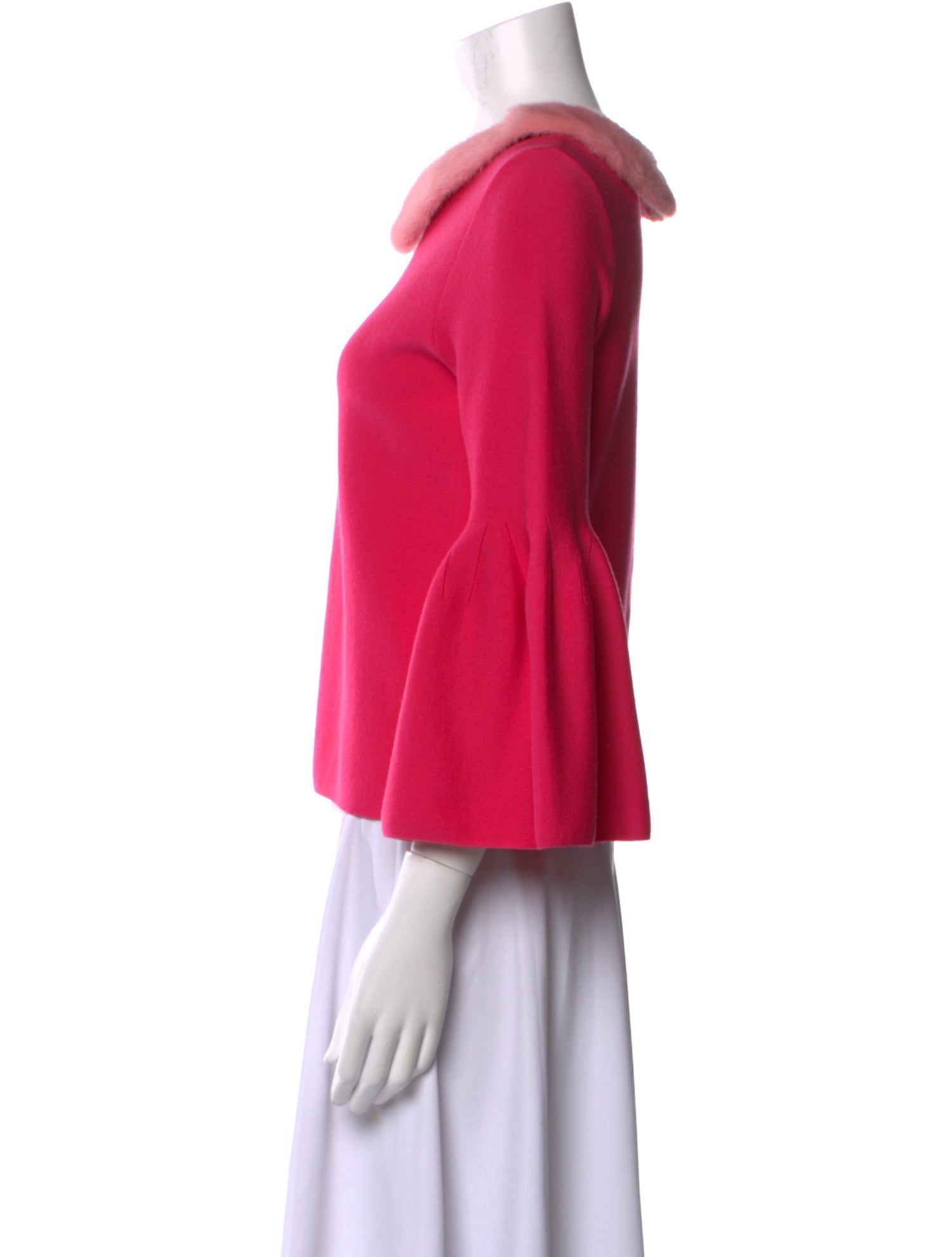 Carolina Herrera Mink Cowl Neck Sweatshirt