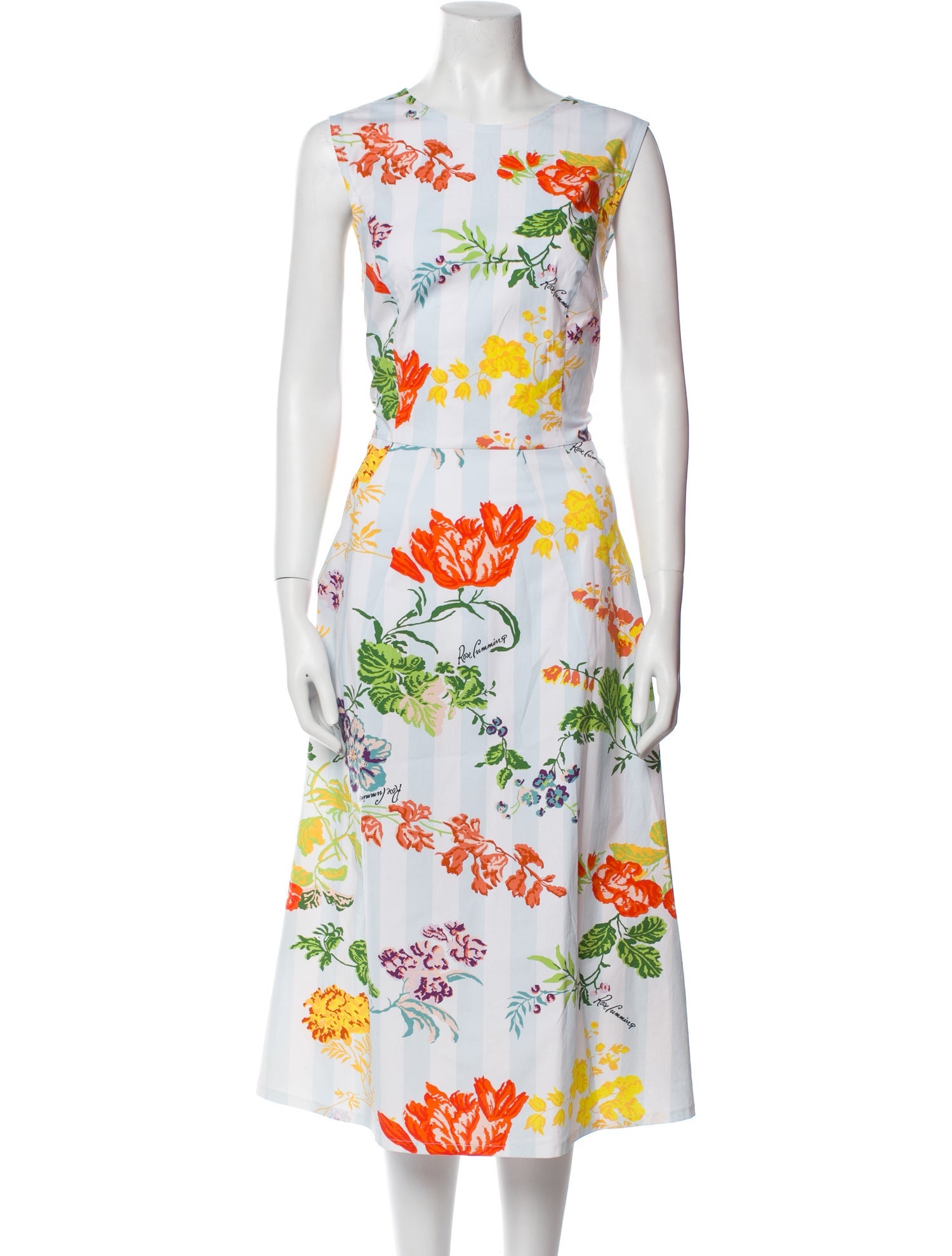 Carolina Herrera Floral Print Midi Length Dress
