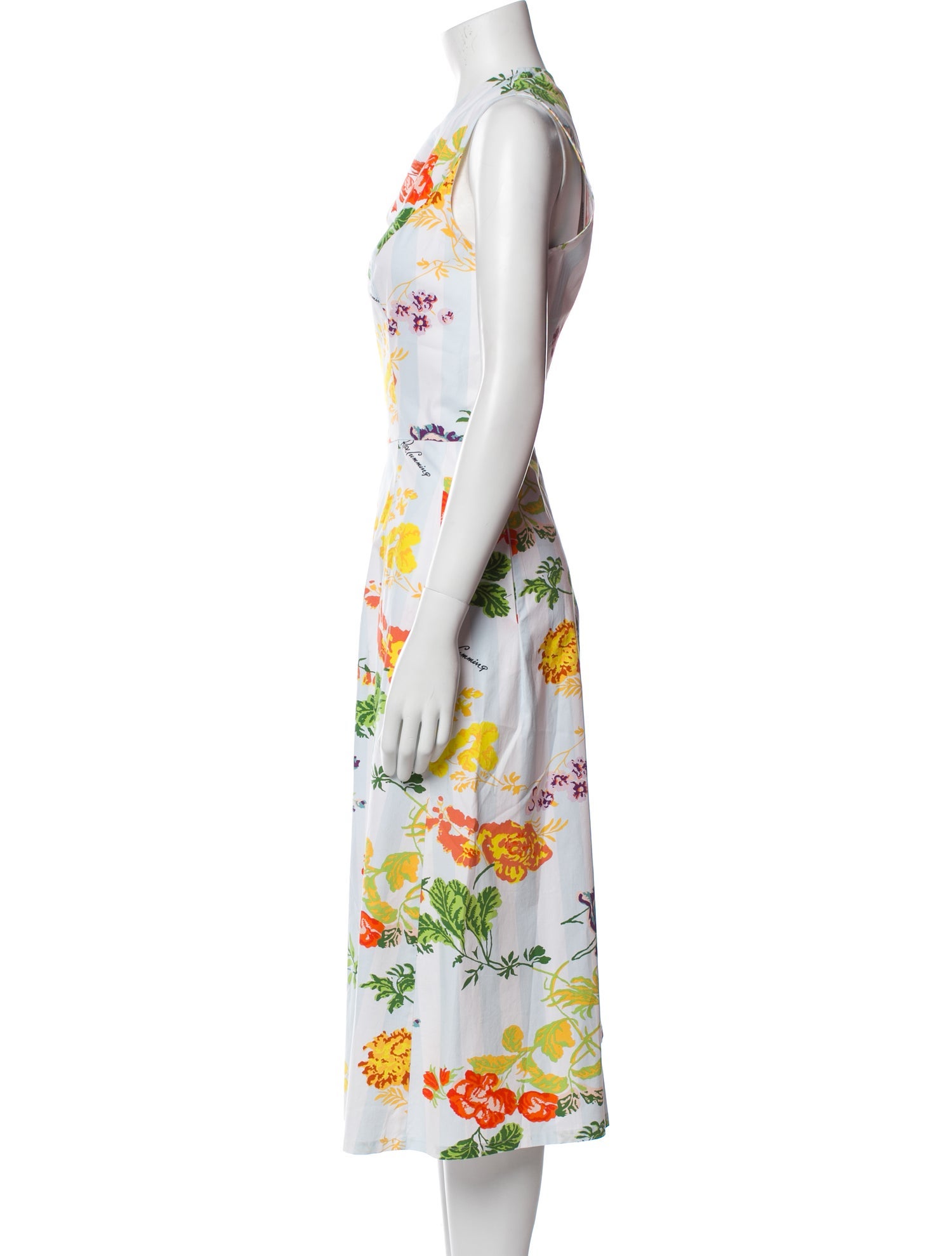 Carolina Herrera Floral Print Midi Length Dress