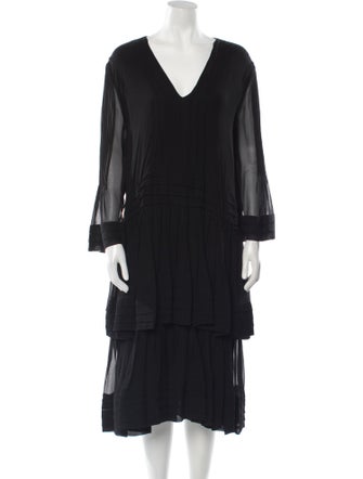 Carolina Herrera V-Neck Midi Length Dress