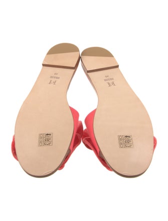 Carolina Herrera Canvas Beaded Accents Slides