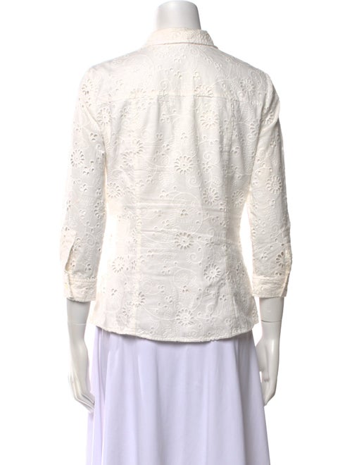 Carolina Herrera Three-Quarter Sleeve Button-Up Top