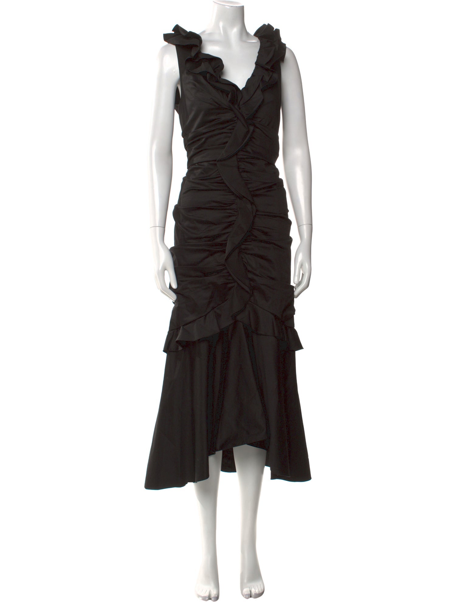 Carolina Herrera V-Neck Long Dress