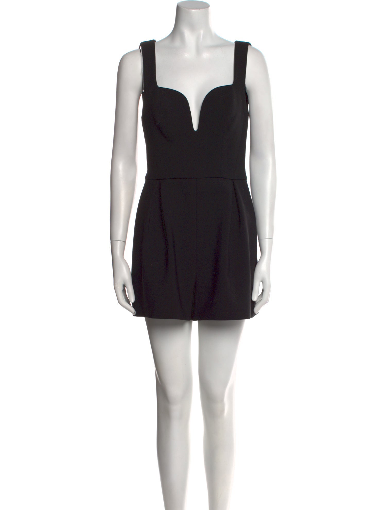 Carolina Herrera Virgin Wool Plunge Neckline Romper