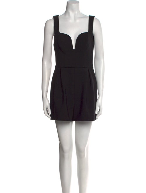 Carolina Herrera Virgin Wool Plunge Neckline Romper