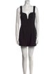 Carolina Herrera Virgin Wool Plunge Neckline Romper