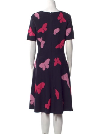 Carolina Herrera Floral Print Knee-Length Dress