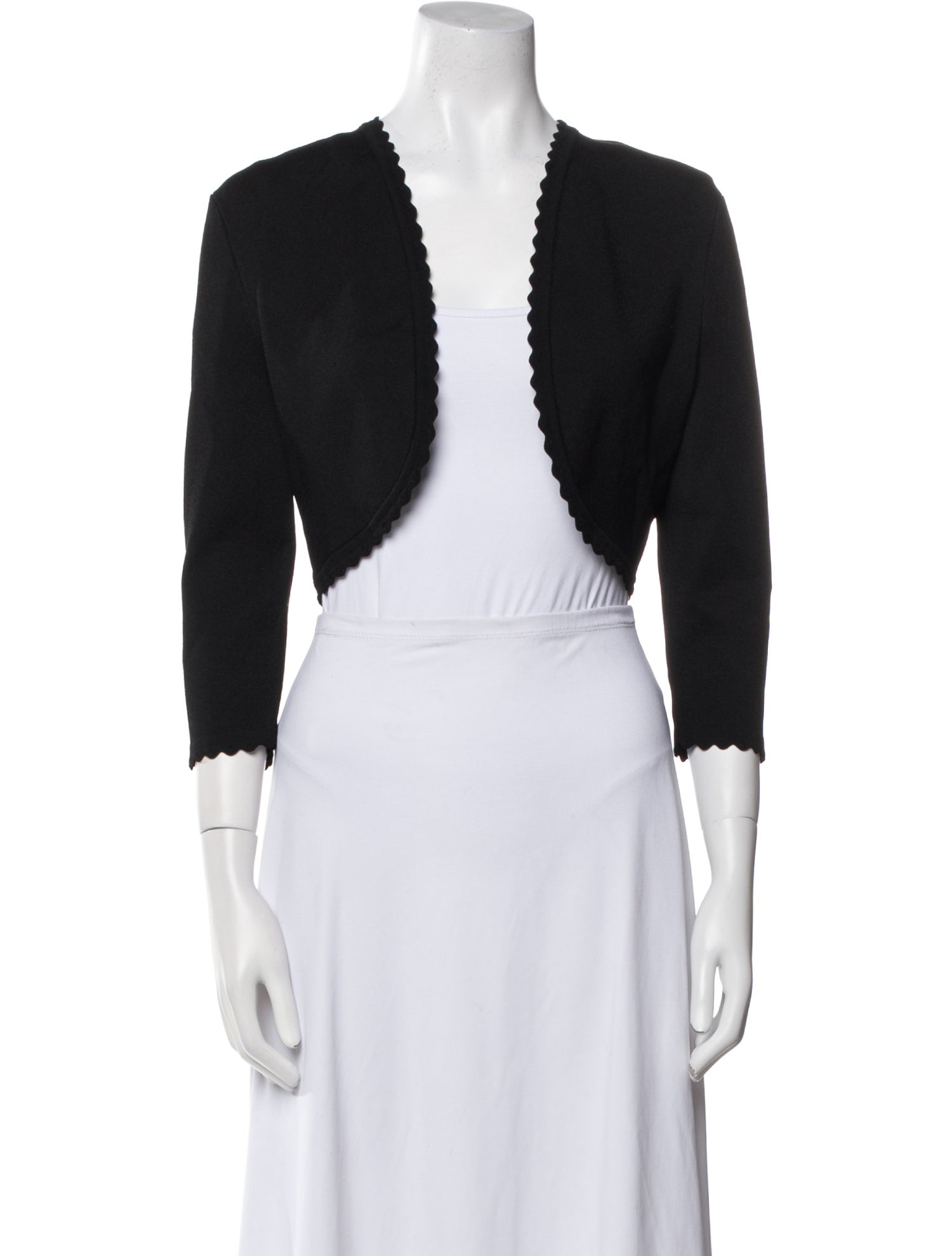 Carolina Herrera V-Neck Three-Quarter Sleeve Crop Top w/ Tags