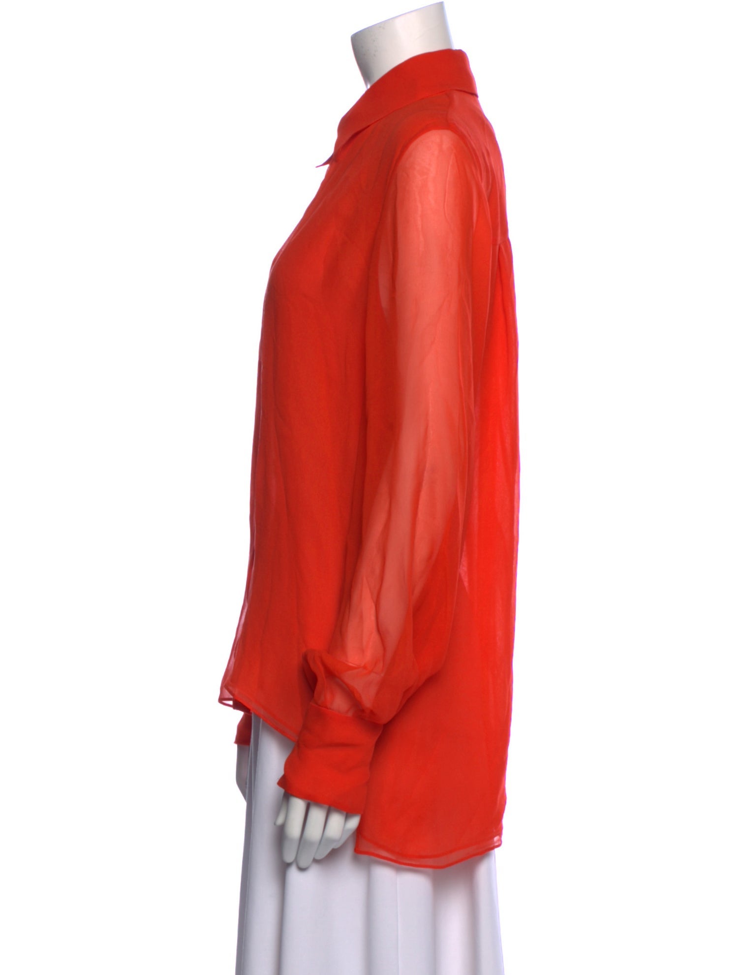 Carolina Herrera Silk Long Sleeve Button-Up Top