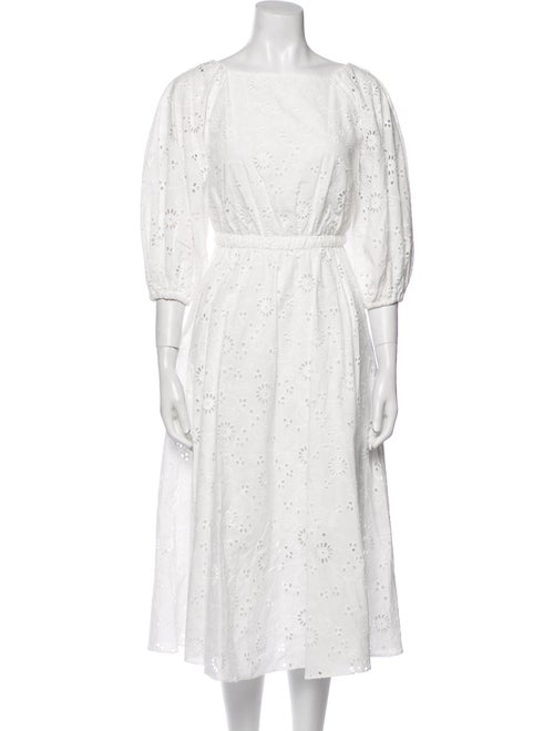 Carolina Herrera Scoop Neck Midi Length Dress