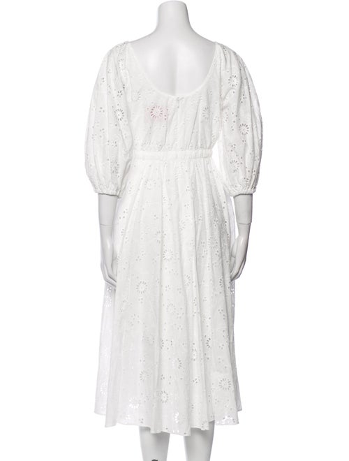 Carolina Herrera Scoop Neck Midi Length Dress