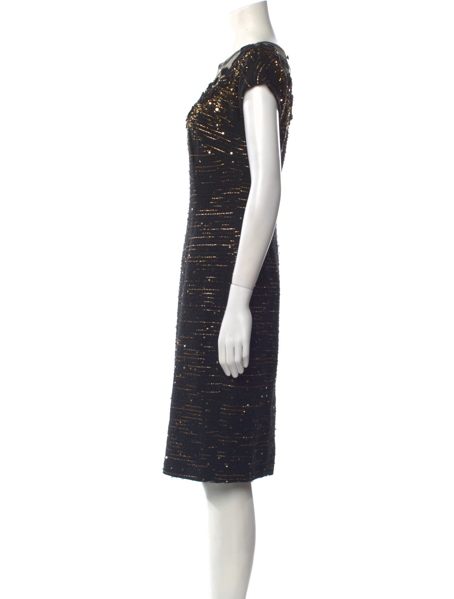 Carolina Herrera Bateau Neckline Knee-Length Dress