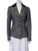 Carolina Herrera Wool Plaid Print Blazer