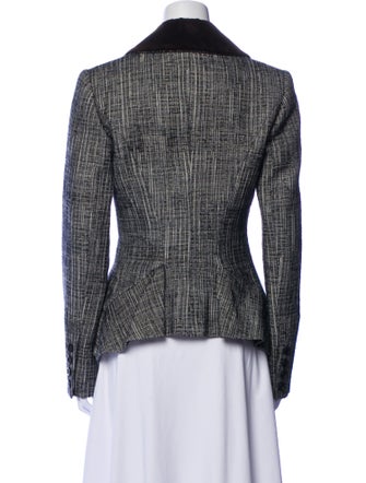 Carolina Herrera Wool Plaid Print Blazer