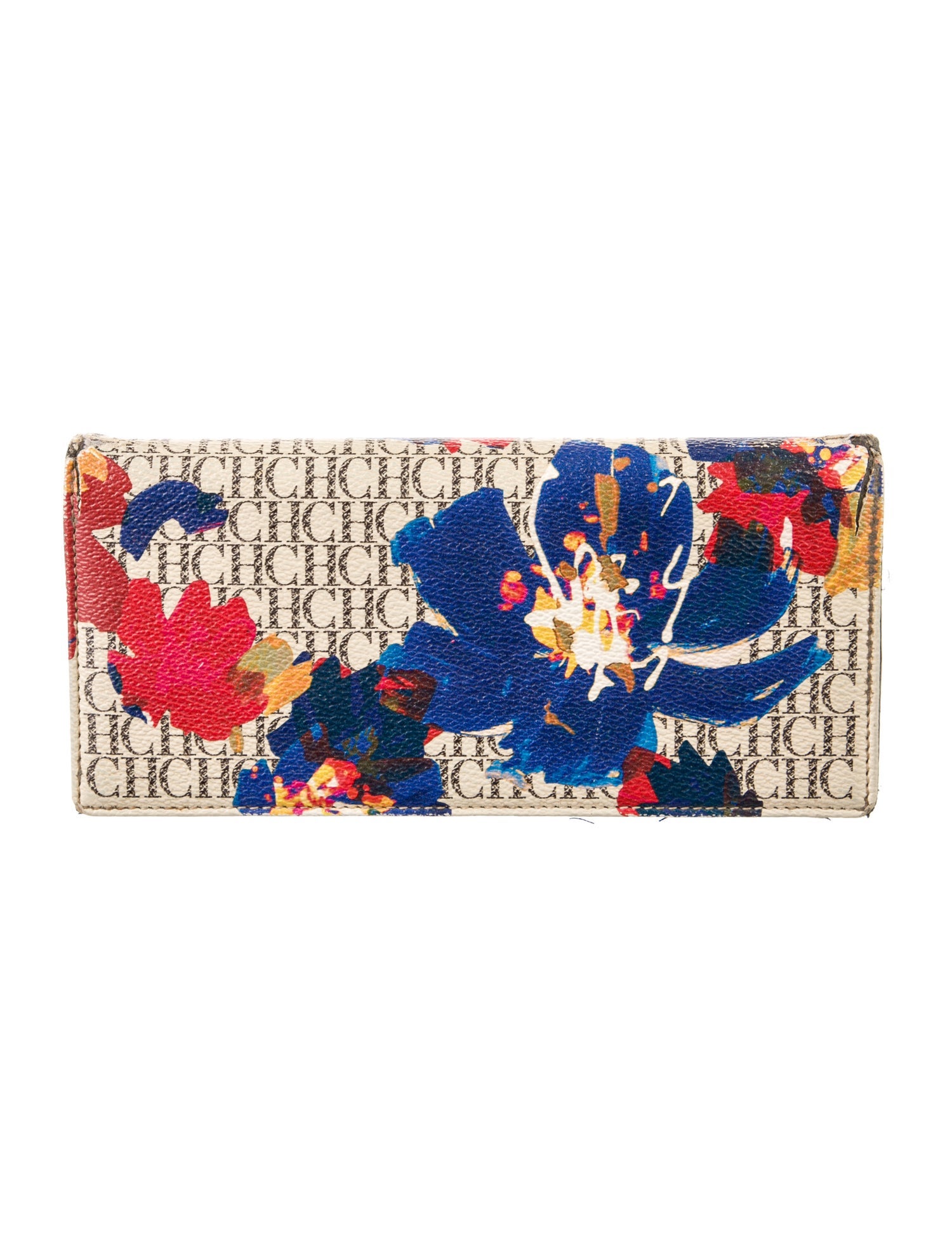 Carolina Herrera Leather Floral Print Wallet