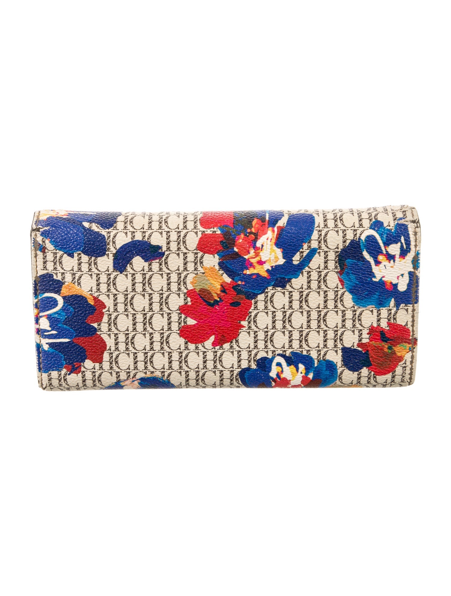 Carolina Herrera Leather Floral Print Wallet