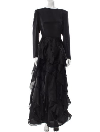 Carolina Herrera Bateau Neckline Long Dress