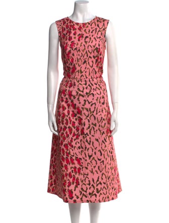Carolina Herrera Animal Print Midi Length Dress