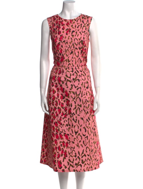 Carolina Herrera Animal Print Midi Length Dress
