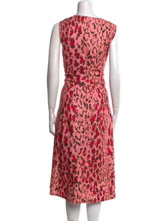 Carolina Herrera Animal Print Midi Length Dress