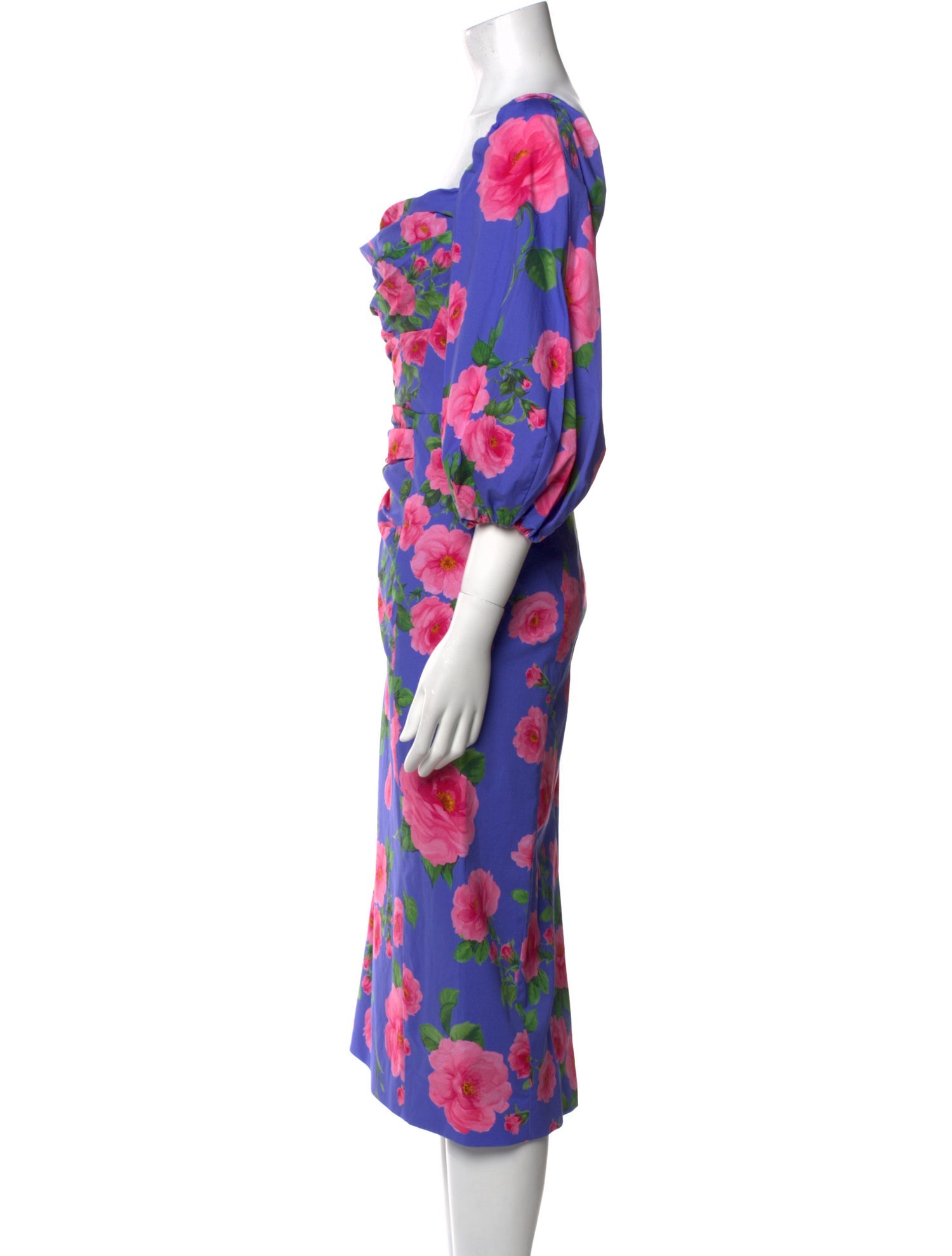 Carolina Herrera Floral Print Midi Length Dress w/ Tags