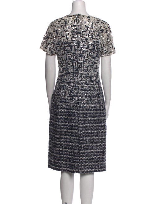 Carolina Herrera Tweed Pattern Midi Length Dress