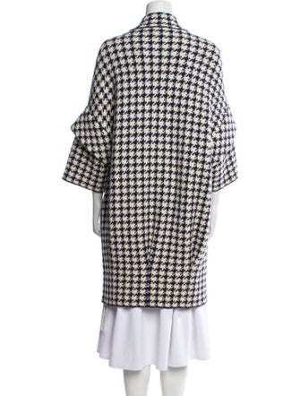 Carolina Herrera Wool Houndstooth Print Coat