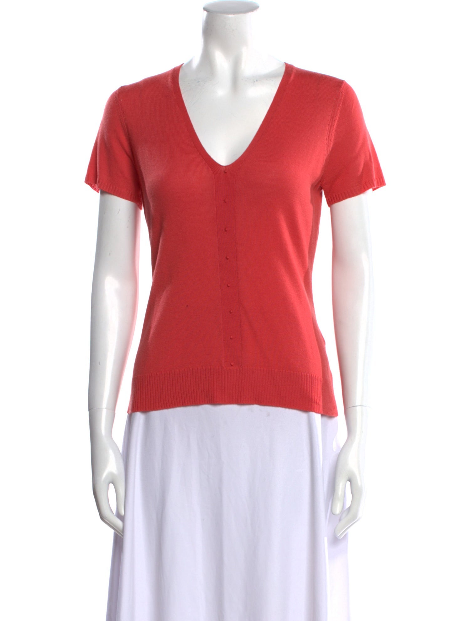 Carolina Herrera Cashmere V-Neck T-Shirt
