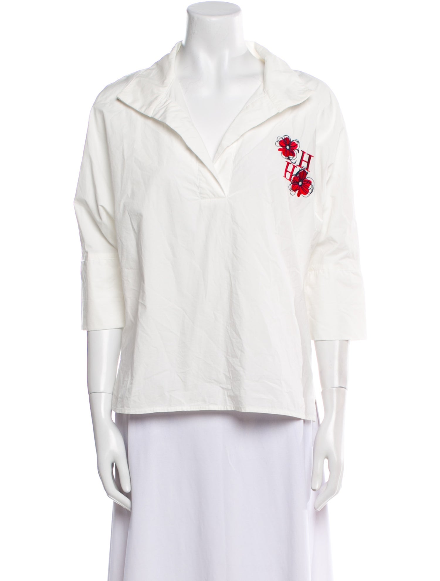 Carolina Herrera Three-Quarter Sleeve Polo