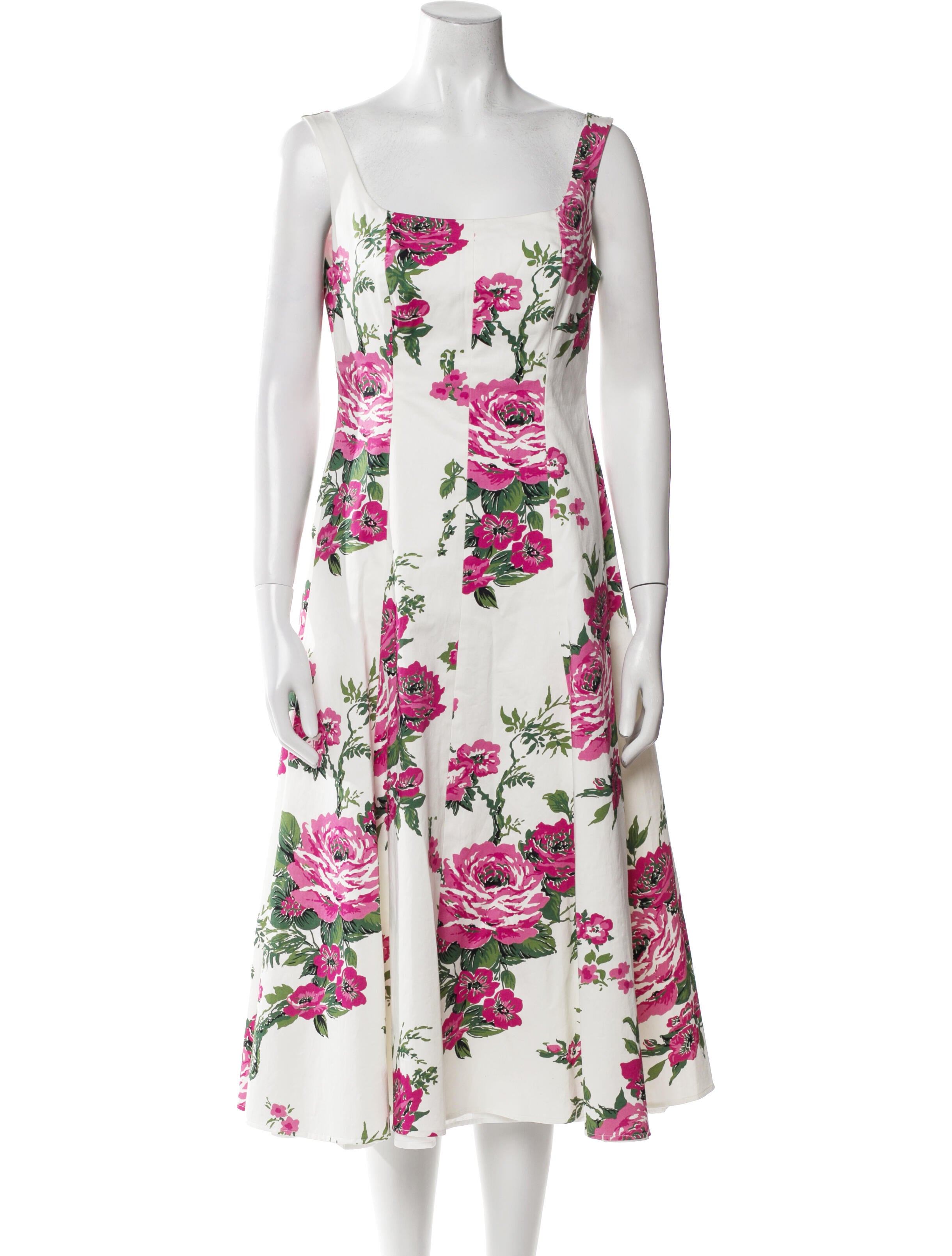 Carolina Herrera Floral Print Midi Length Dress