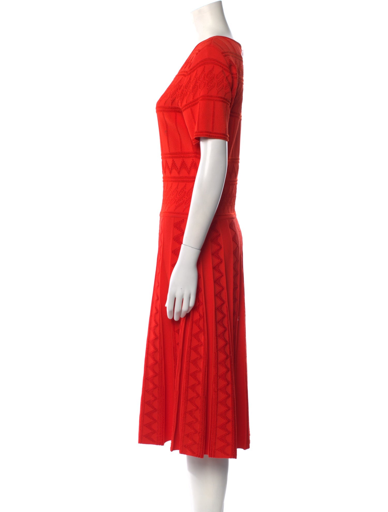 Carolina Herrera Scoop Neck Midi Length Dress