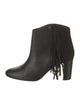 Carolina Herrera Leather Fringe Trim Accent Boots