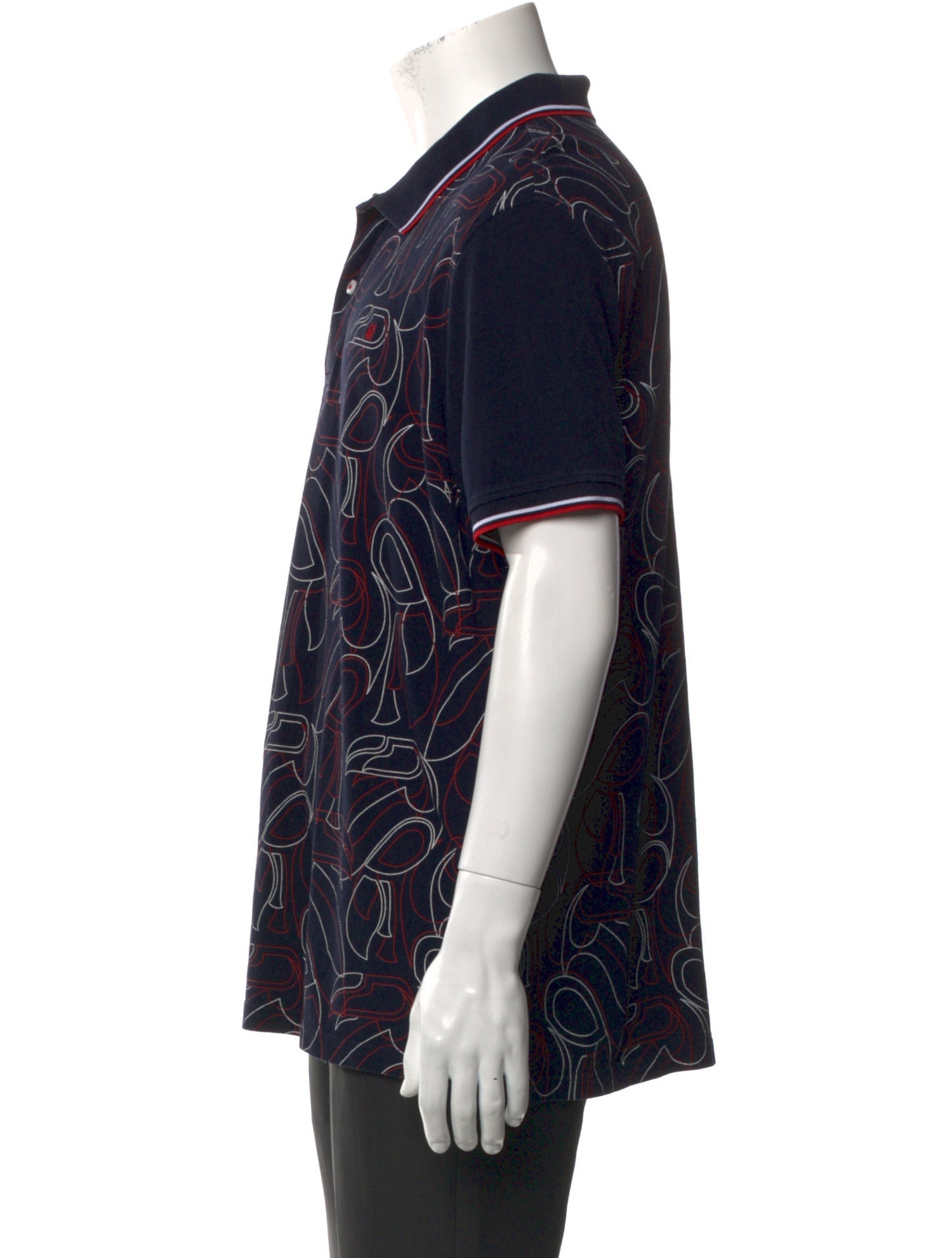 CH Carolina Herrera Printed V-Neck Polo Shirt