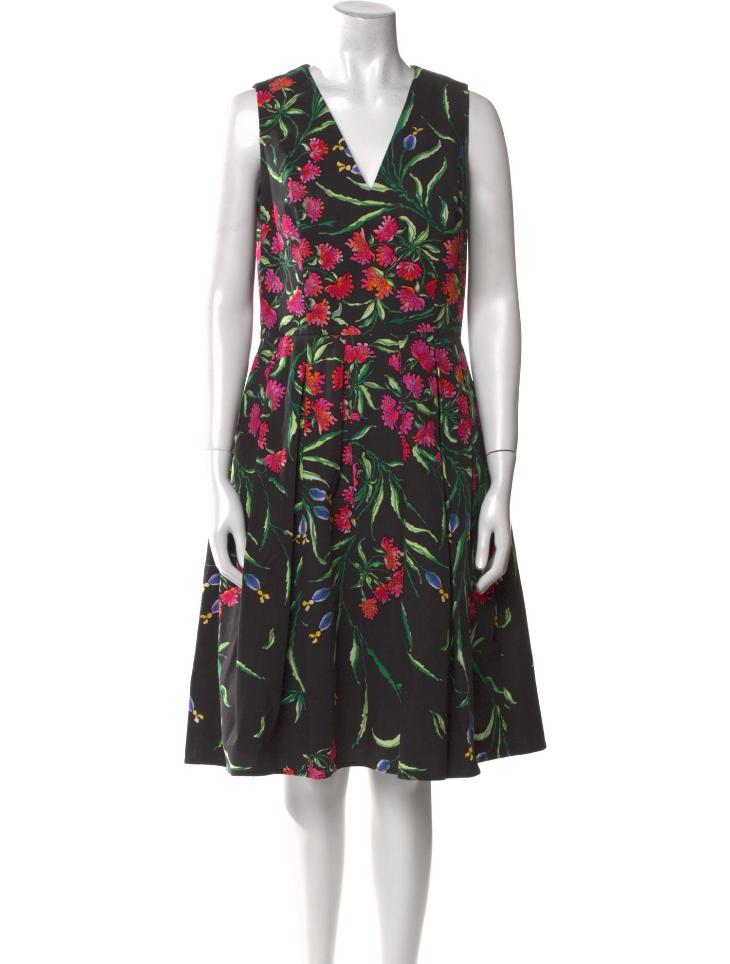 Carolina Herrera Floral Print Knee-Length Dress