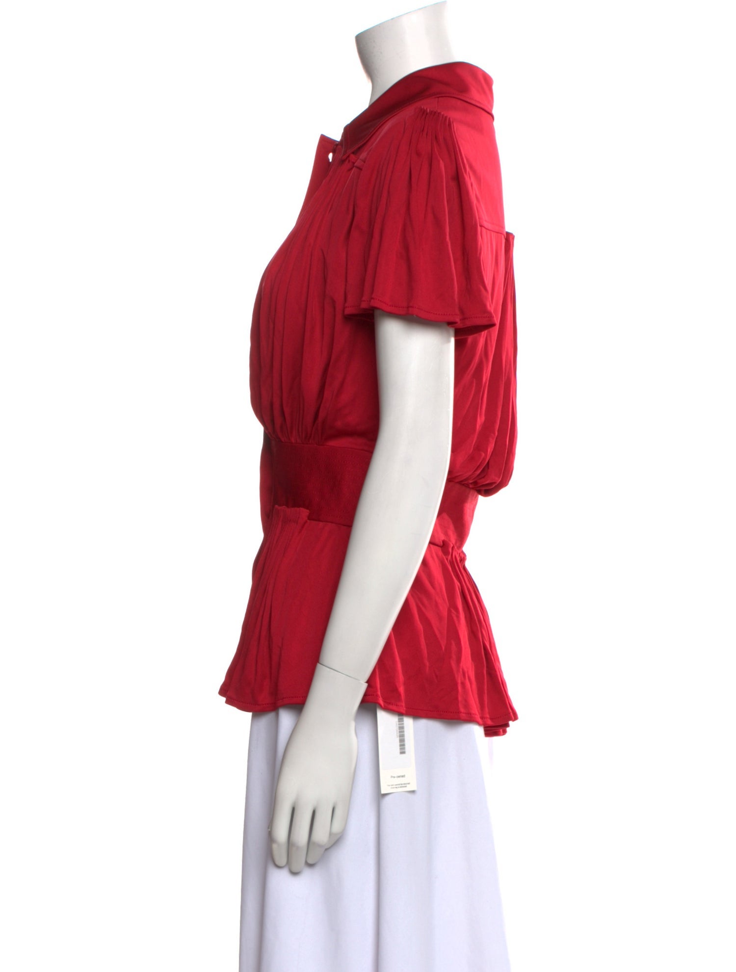 Carolina Herrera Short Sleeve Button-Up Top