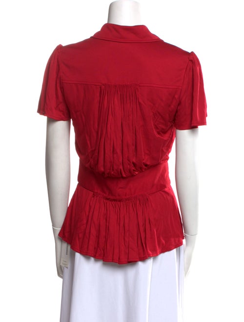 Carolina Herrera Short Sleeve Button-Up Top