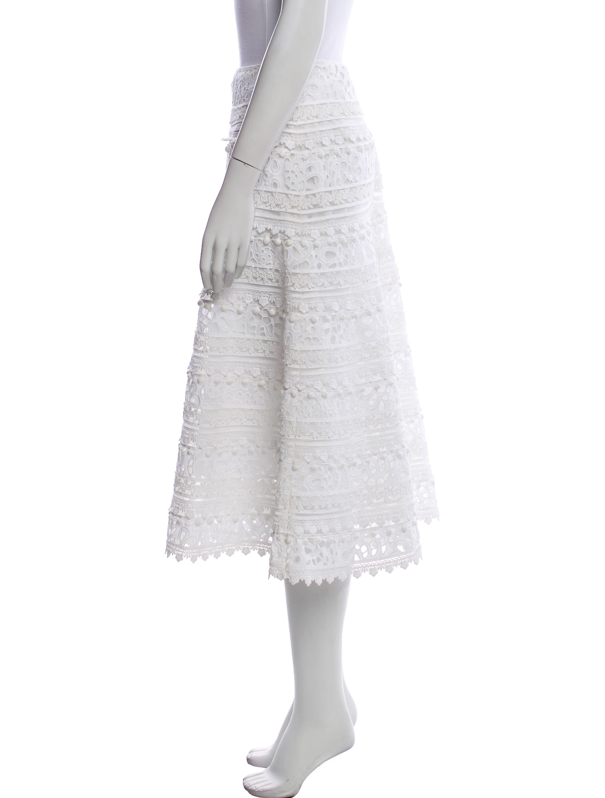 Carolina Herrera Lace Pattern Knee-Length Skirt