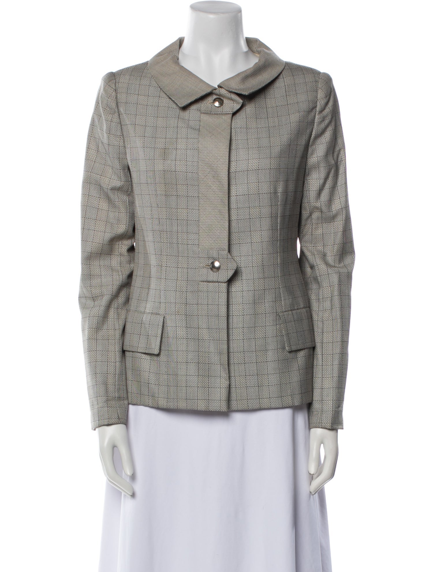 Carolina Herrera Vintage Plaid Print Blazer
