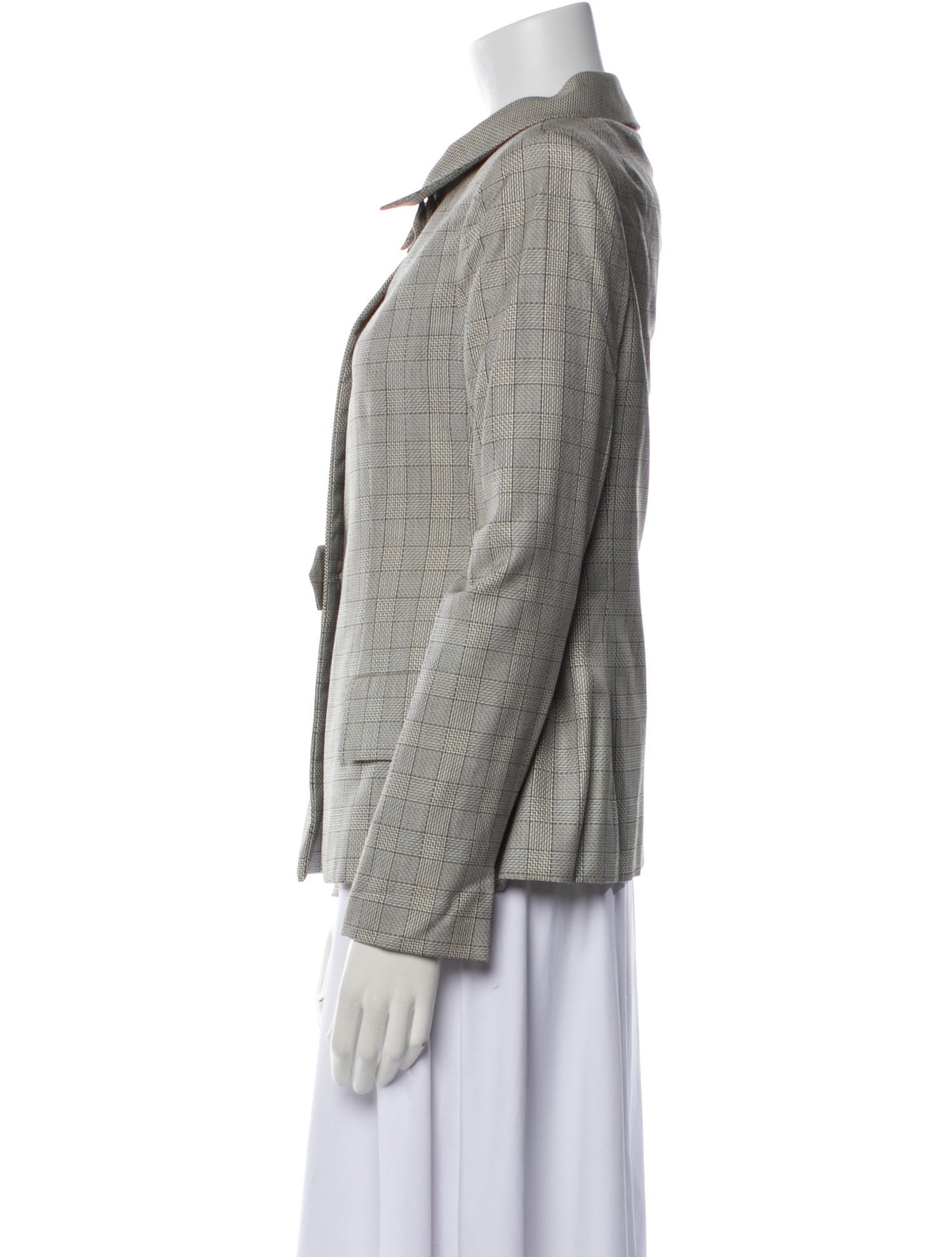 Carolina Herrera Vintage Plaid Print Blazer