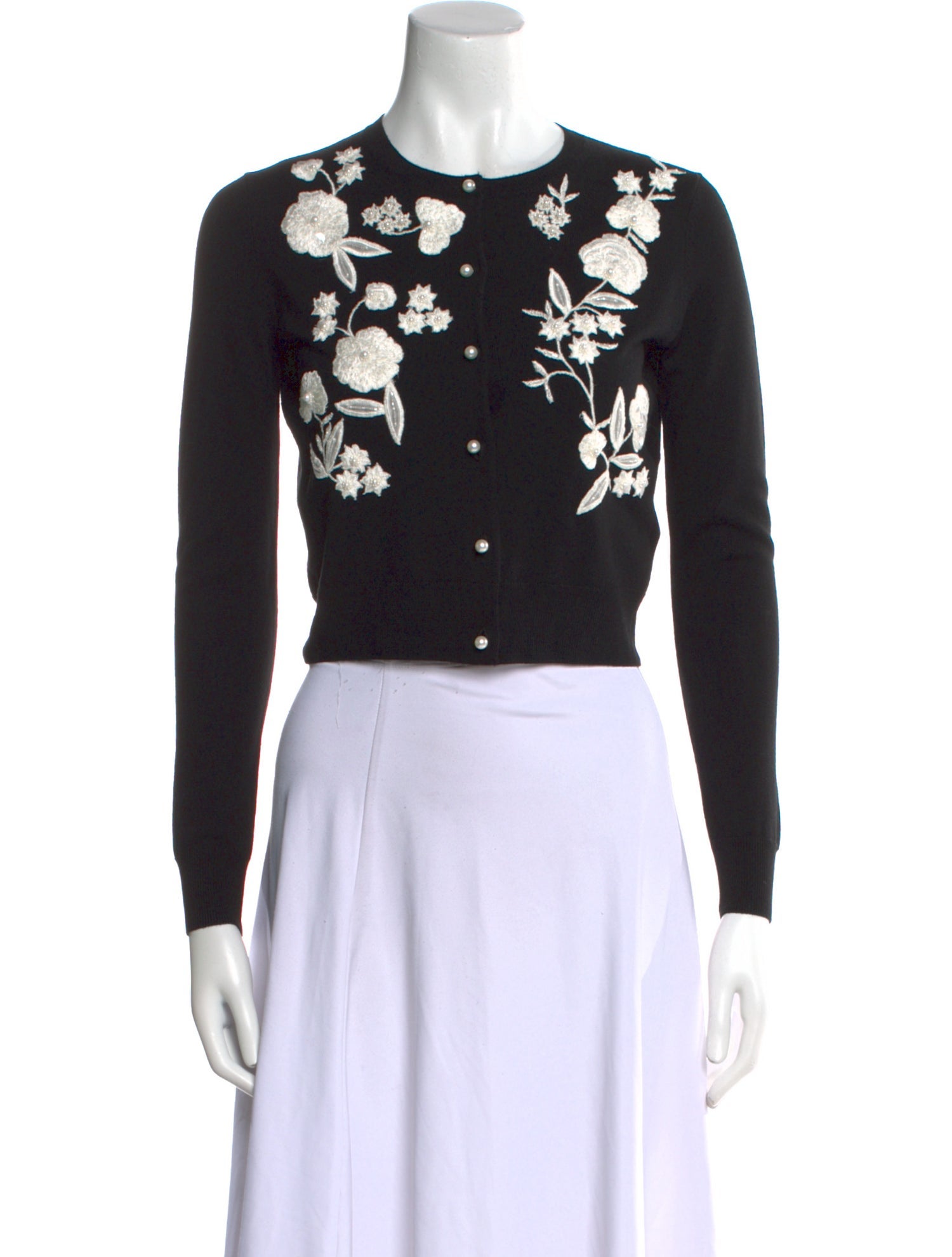 Carolina Herrera Wool Floral Print Sweater w/ Tags