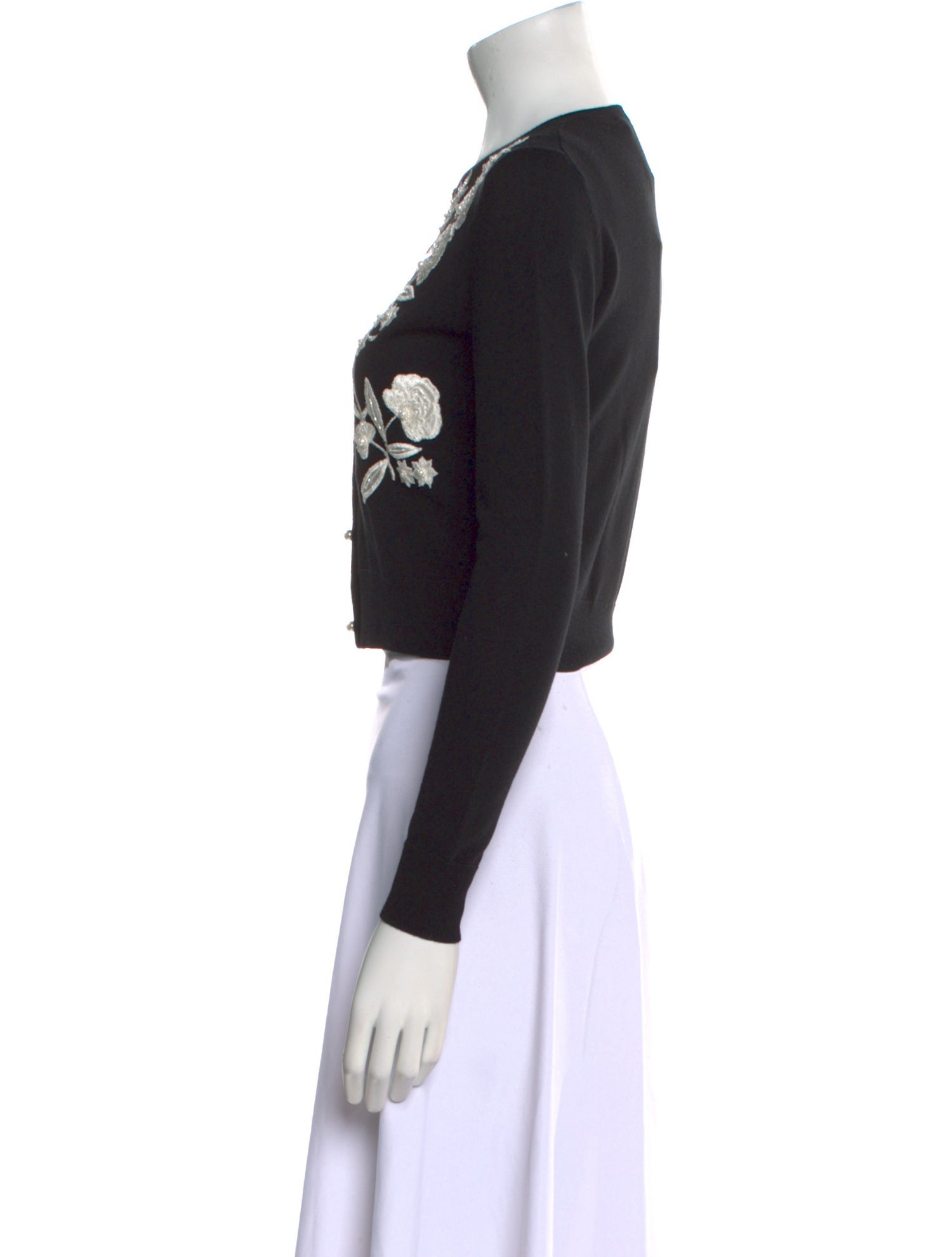 Carolina Herrera Wool Floral Print Sweater w/ Tags