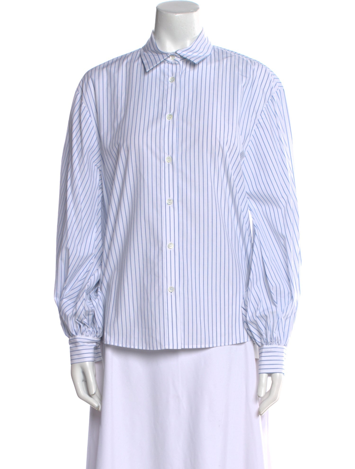 Carolina Herrera Striped Long Sleeve Button-Up Top w/ Tags