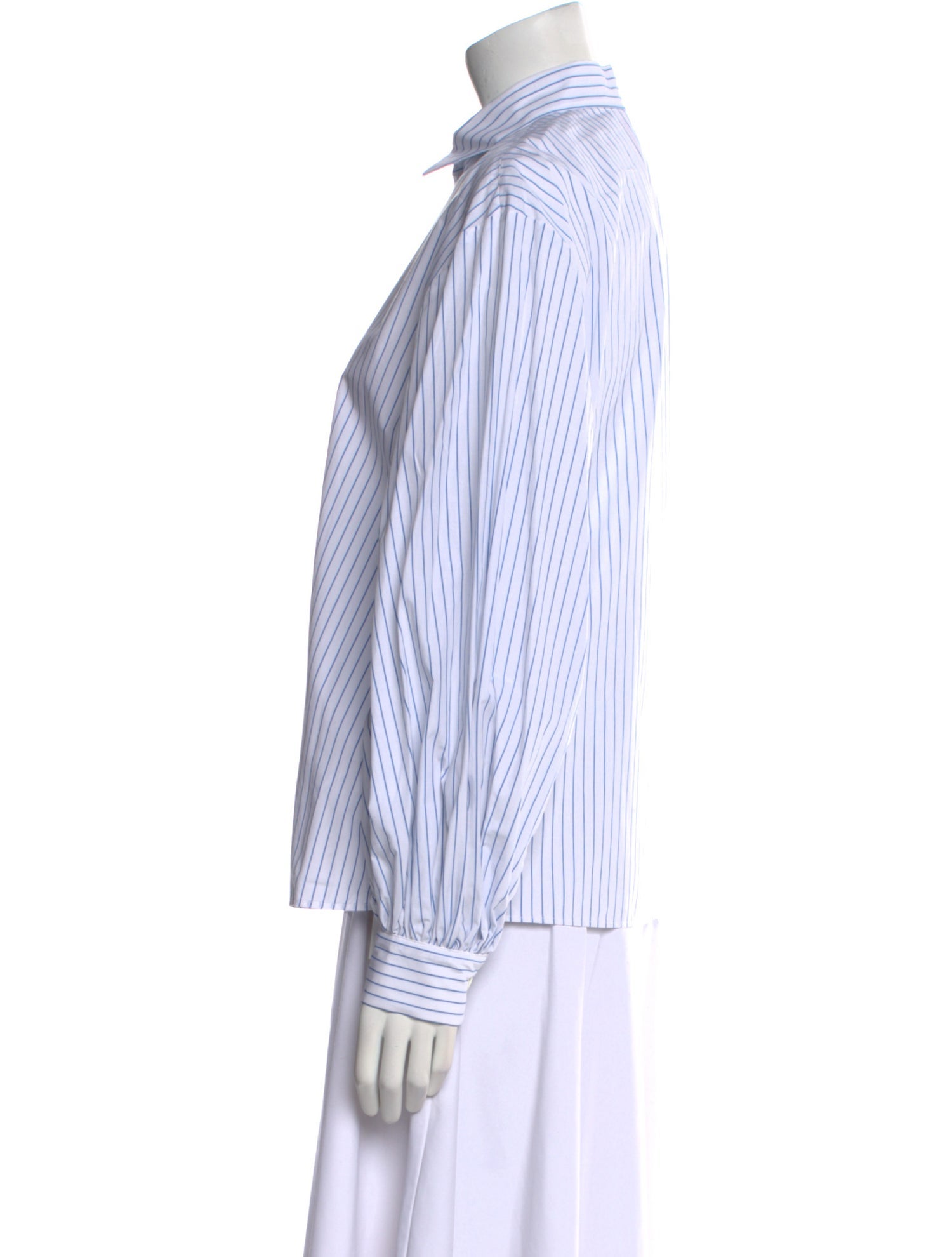 Carolina Herrera Striped Long Sleeve Button-Up Top w/ Tags