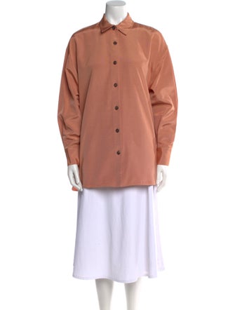 Carolina Herrera Long Sleeve Button-Up Top