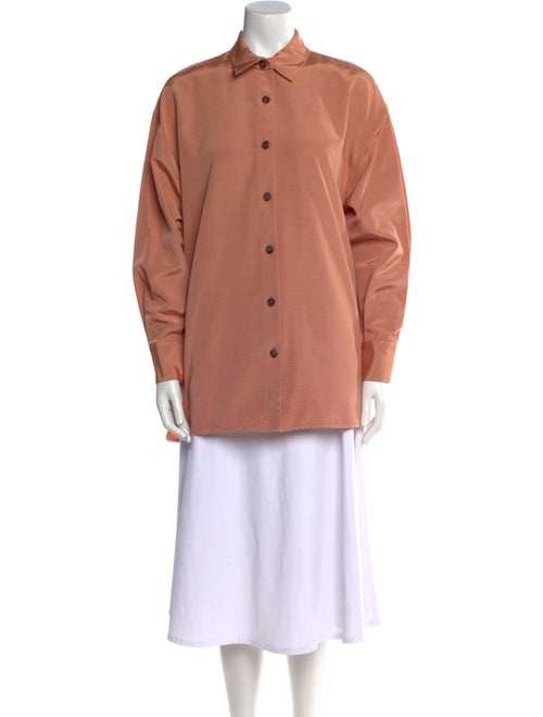 Carolina Herrera Long Sleeve Button-Up Top