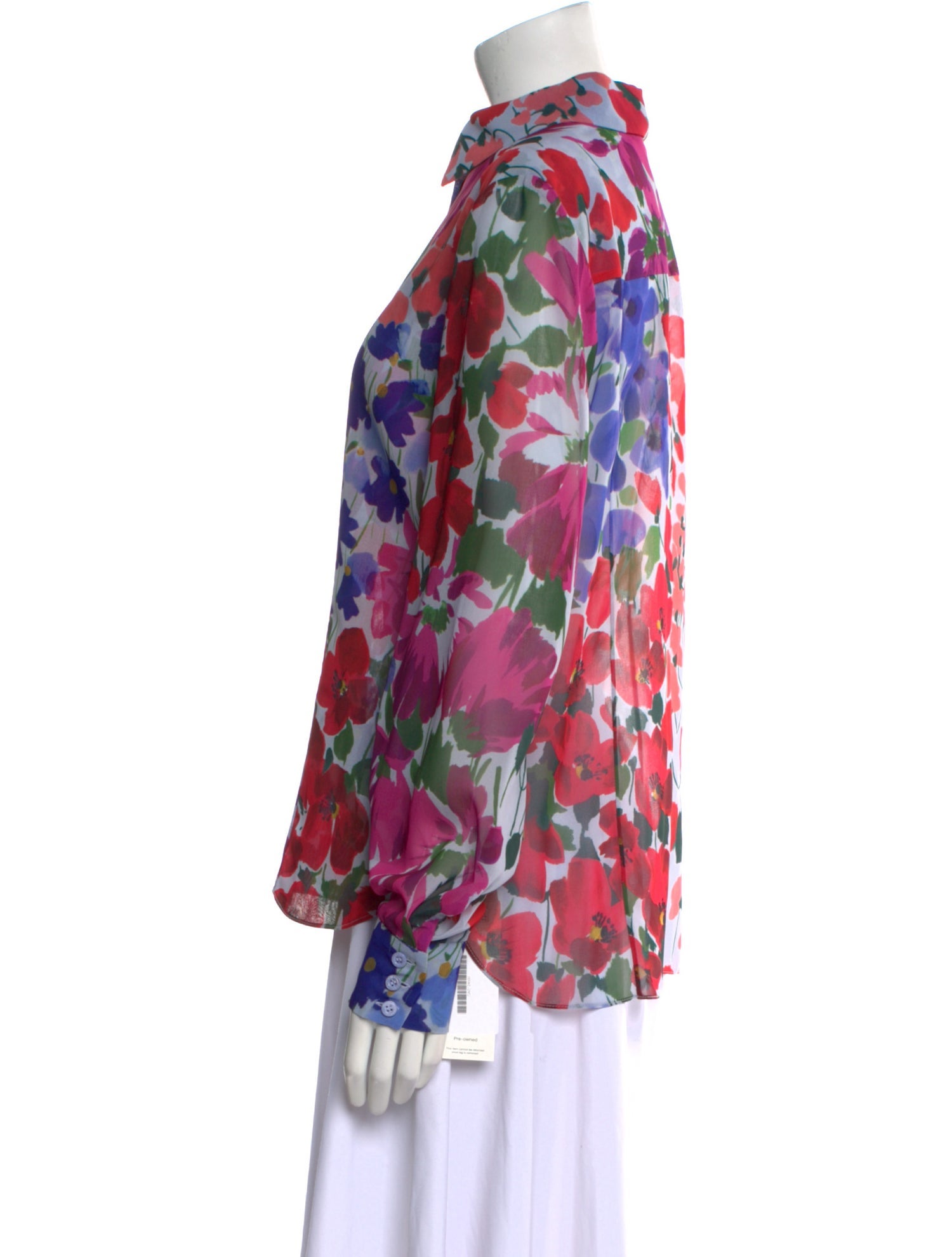 Carolina Herrera Floral Print Mock Neck Blouse w/ Tags