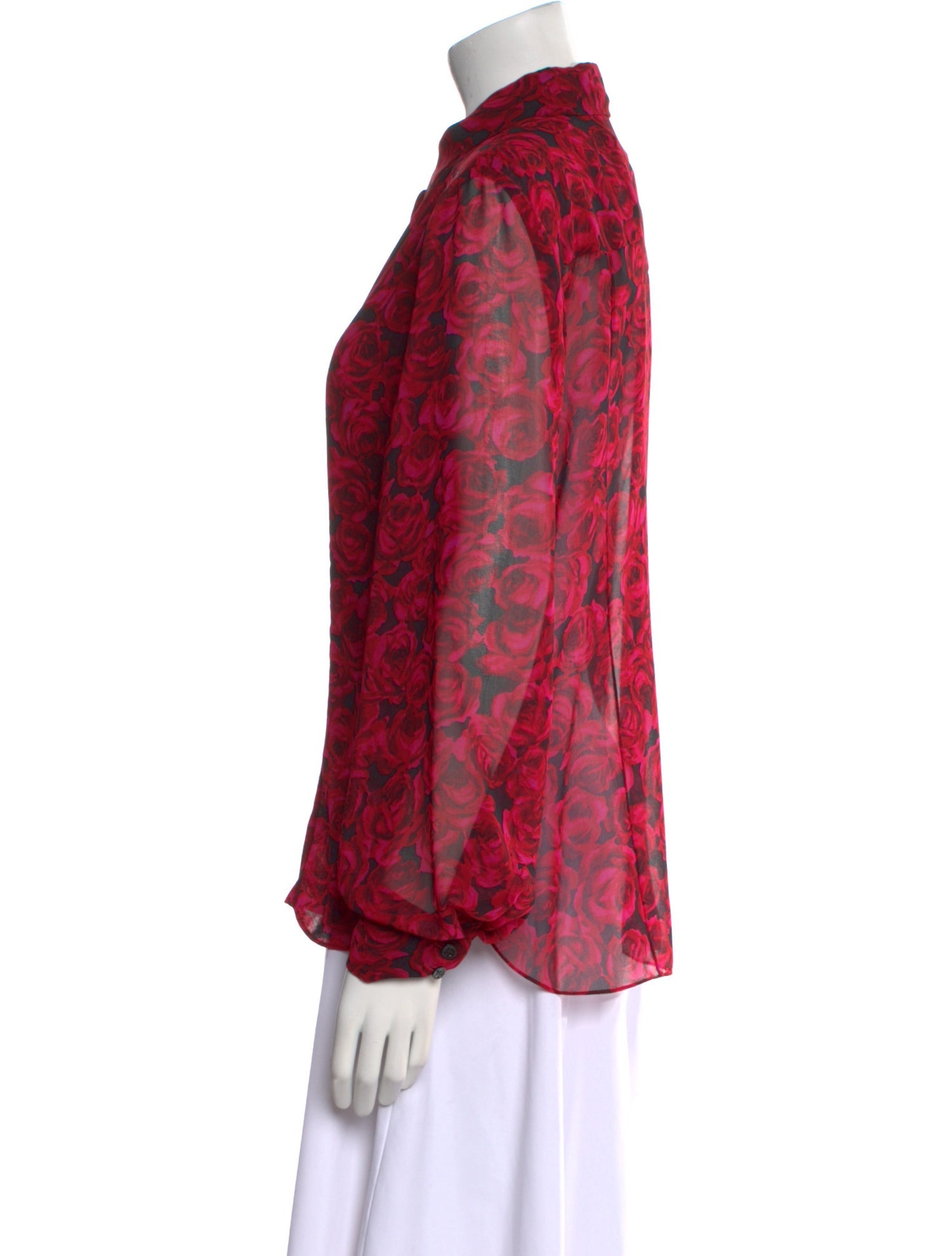 Carolina Herrera Floral Print Long Sleeve Blouse w/ Tags