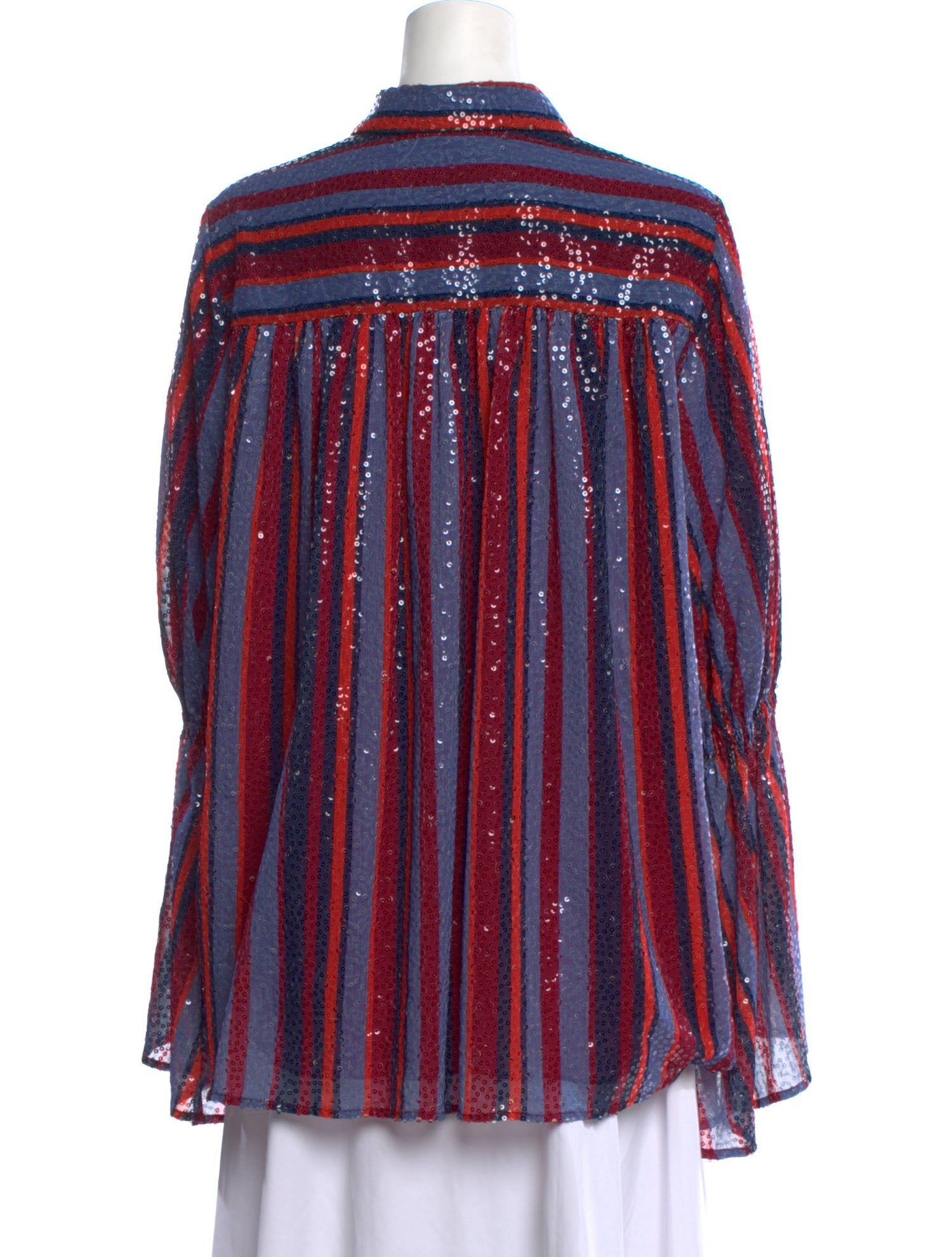 Carolina Herrera Striped Long Sleeve Blouse