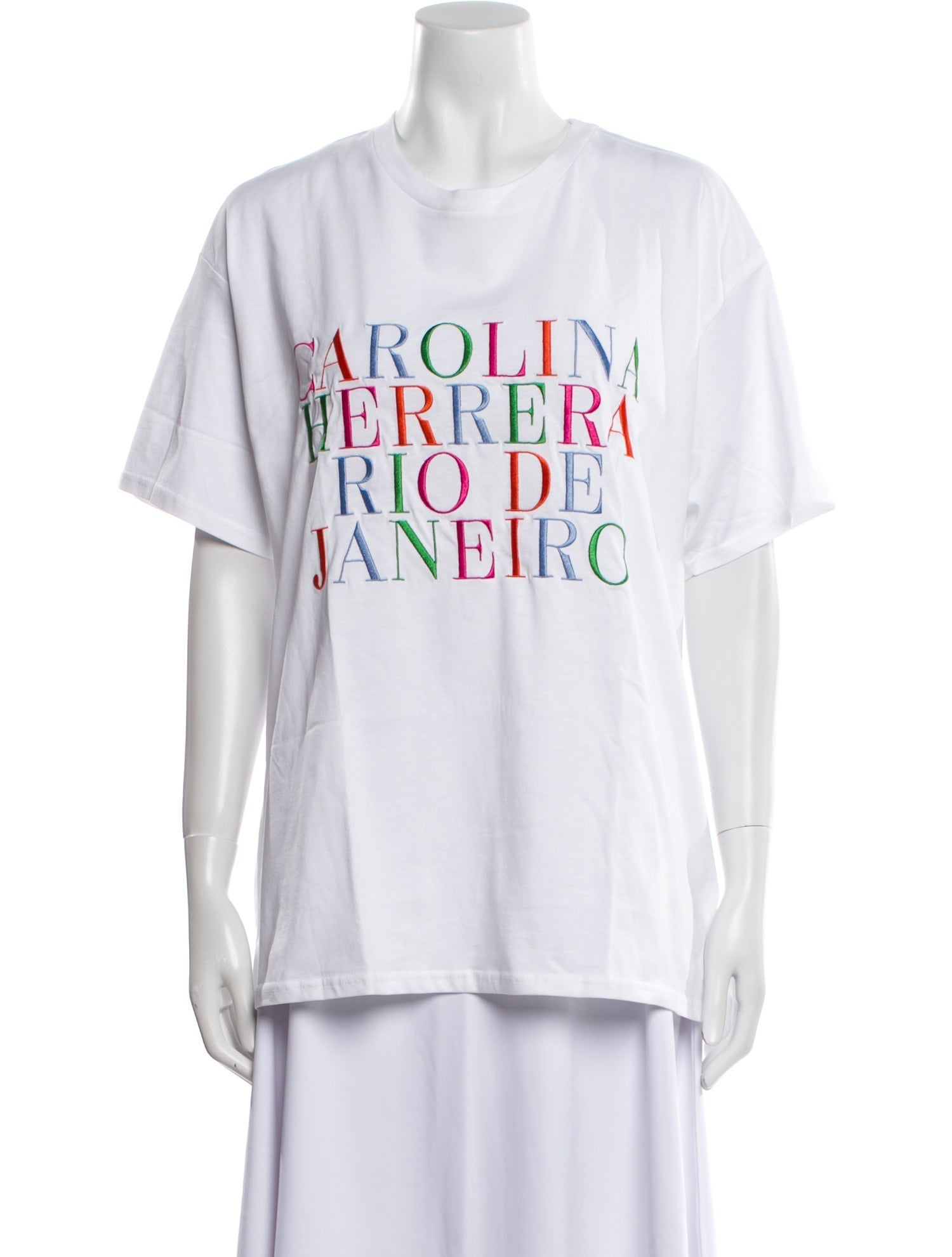 Carolina Herrera Graphic Print Crew Neck T-Shirt w/ Tags